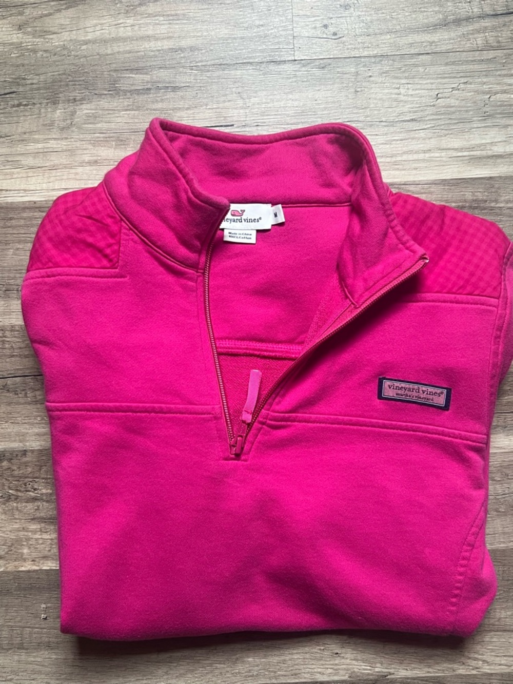 Vineyard Vines Women's Fuchsia Quarter-Zip Pullover Sweatshirt - Picture 4 of 4